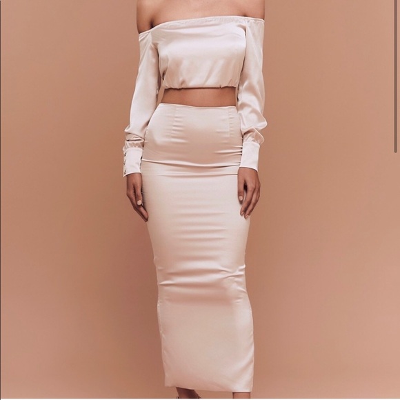 BOSSA Dresses & Skirts - BOSSA Silk Lilac Skirt Set 3 piece